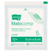 Matocomp kompresy gazowe jałowe 9x9 12-warstwowe x 5 sztuk
